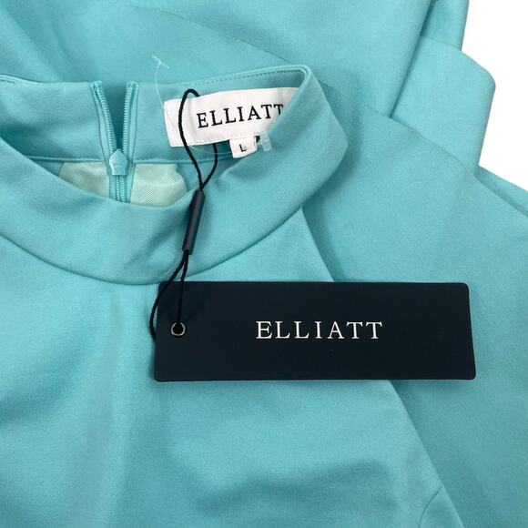 Elliatt Spectar Waist Cutout Gown Dress Asymmetrical Hem Blue Size L - Picture 8 of 8